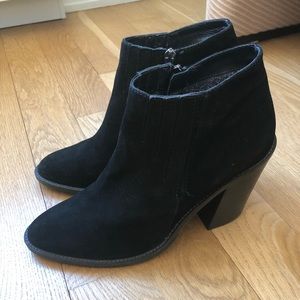 Aquatalia Loren Suede Black Booties - Waterproof